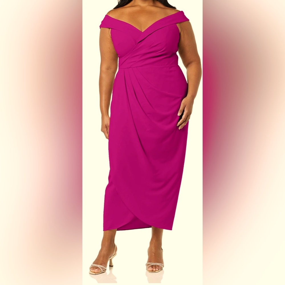 City chic dress off-shoulder v-neckline